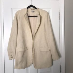 Beige elegant fringe jacket